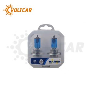 لامپ H4 ناروا سه خار وات بالا مدل رالی به همراه آریایی (H4 + W5) 12 ولت 100/90 وات در پکیج دو عددی