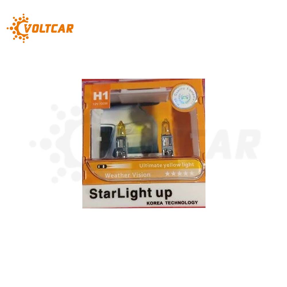 لامپ بی سیم H1 استارلایت زرد 12 ولت 100 وات