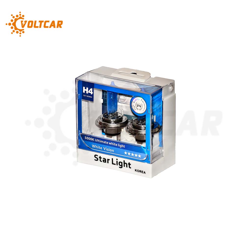 لامپ سه خار 12 ولت 100/90 وات H4 استارلایت یخی