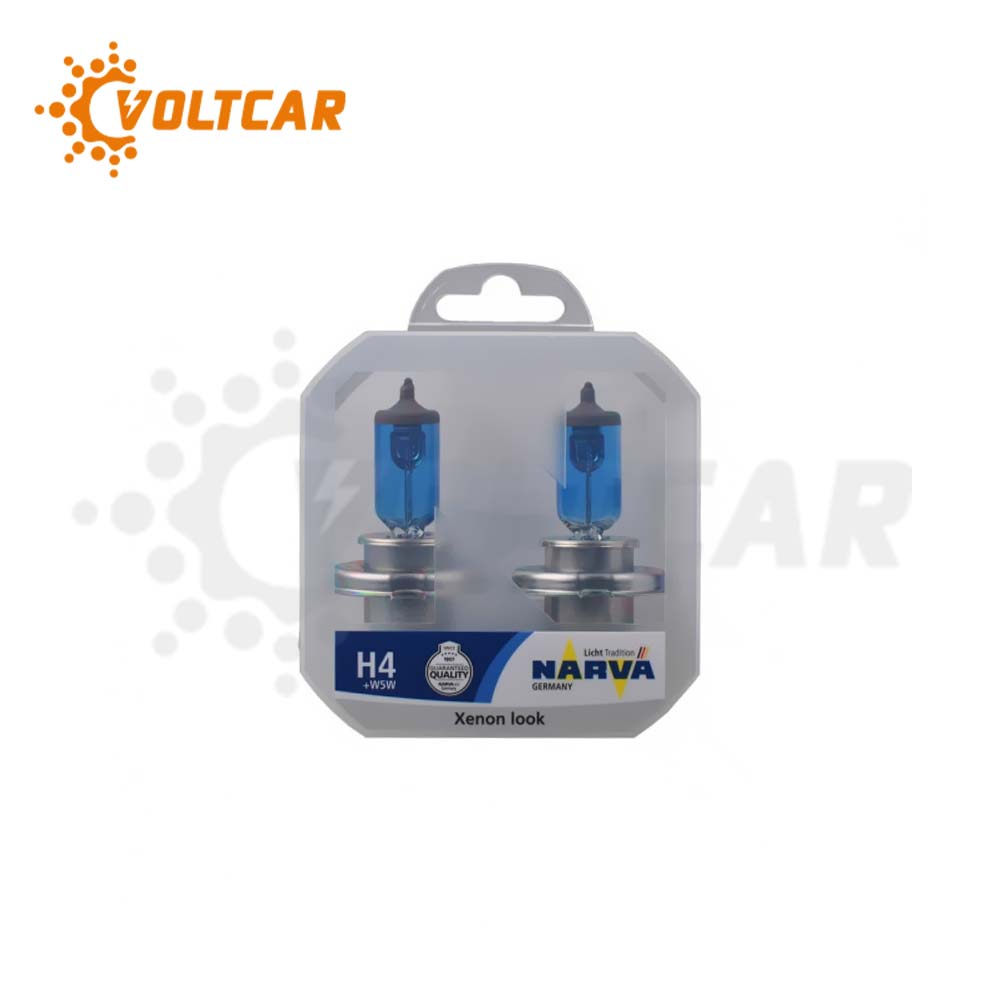 لامپ H4 ناروا سه خار وات بالا مدل رالی به همراه آریایی (H4 + W5) 12 ولت 100/90 وات در پکیج دو عددی